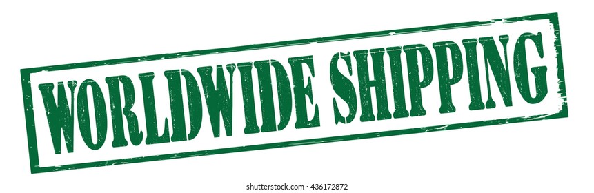 worldwide shipping grunge stamp, vector illustration