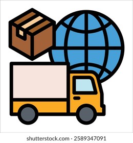 Worldwide Shipping Icon Element For Design