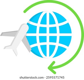 Worldwide Shipping Icon Flat Vector Illustration