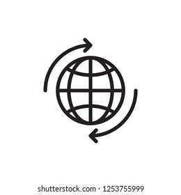 worldwide shipping icon vector design line style