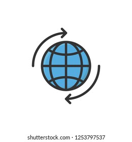 worldwide shipping icon vector design. modern icon style