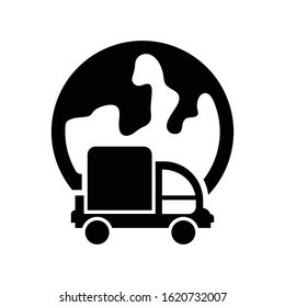 Worldwide shipping icon, vector graphics