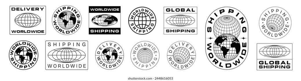 Worldwide Shipping Icon Vector Sign. Global Delivery Label. World Globe Logo.