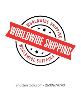 Worldwide Shipping Letter Rubber Stamp Vector Design Template