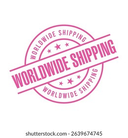Worldwide Shipping Letter Rubber Stamp Vector Design Template