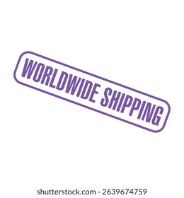 Worldwide Shipping Letter Rubber Stamp Vector Design Template
