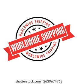 Worldwide Shipping Letter Rubber Stamp Vector Design Template