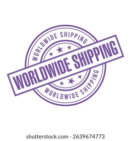 Worldwide Shipping Letter Rubber Stamp Vector Design Template