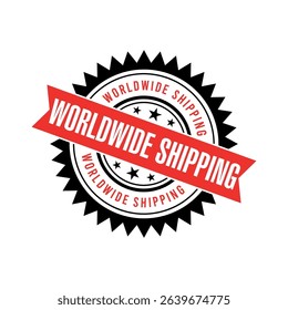 Worldwide Shipping Letter Rubber Stamp Vector Design Template