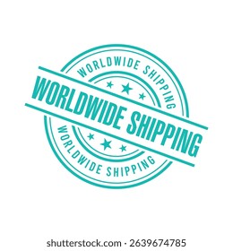 Worldwide Shipping Letter Rubber Stamp Vector Design Template