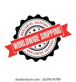 Worldwide Shipping Letter Rubber Stamp Vector Design Template