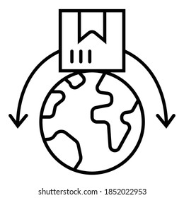 Worldwide shipping line icon, logistic and delivery