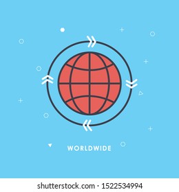 
Worldwide Shipping line icon, outline vector sign, linear style pictogram isolated on white. Symbol, logo illustration. Editable stroke.Pixel perfect graphics
