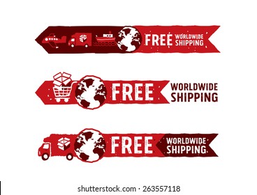 Worldwide Shipping Logos Signs Globe Icon Stock Vector (Royalty Free ...