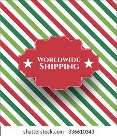 Worldwide Shipping retro style card or poster