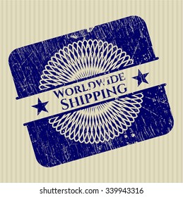 Worldwide Shipping rubber stamp