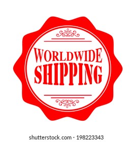 worldwide shipping stamp with on vector illustration