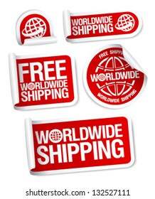 World-wide shipping stickers set.