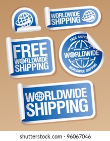 World-wide shipping stickers set.