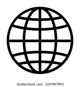 Diseño de iconos de línea de vectores de envío en todo el mundo