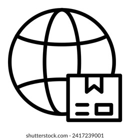 Worldwide Shipping Vector Line Icon Design