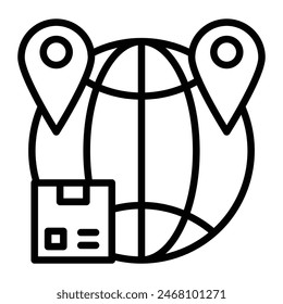 WorldWide Shipping Vector Line Icon Design