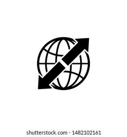 Worldwide Shipping, World Delivery. Flat Vector Icon illustration. Simple black symbol on white background. Worldwide Shipping, World Delivery sign design template for web and mobile UI element