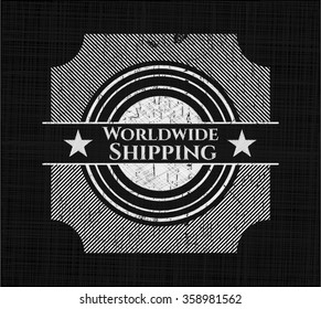 Worldwide Shipping written on a chalkboard