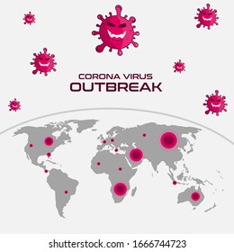 worldwide spread of the corona virus , danger of infection and epidemic prevention , vector illustration eps 10