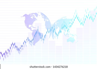 Worldwide stock market or forex trading graph in graphic concept for financial investment or economic trends business idea design. Worldwide finance background. Vector illustration