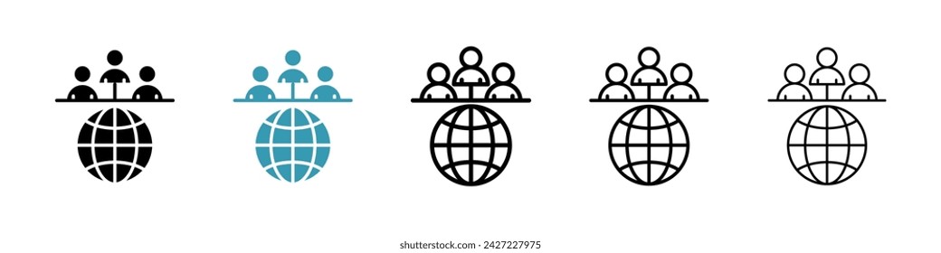 Worldwide Summit Vector Icon Set. Global investment conference vector symbol for UI design.