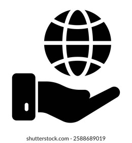 Worldwide Support Glyph Icon Design For Personal And Commercial Use