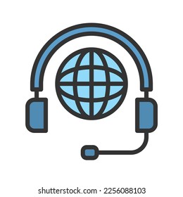 Worldwide Support Icon vector image. Suitable for mobile apps, web apps and print media.