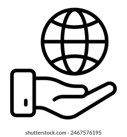 Worldwide Support Vector Line Icon Design