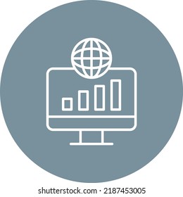 Worldwide Traffic line circle icon vector image. Can also be used for web apps, mobile apps and print media.