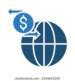 Worldwide Transactions icon line vector illustration