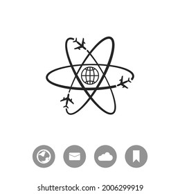 Icono simple vector de viaje de todo el mundo