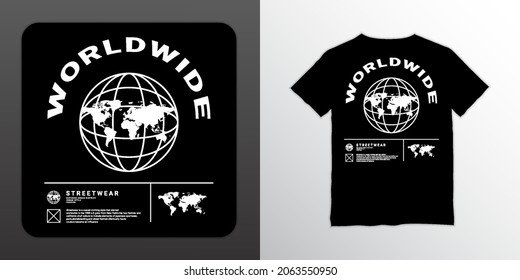 worldwide t-shirt design, suitable for screen printing, jackets and others - Shutterstock ID 2063550950