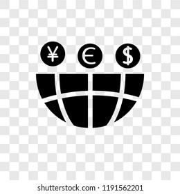 Worldwide vector icon isolated on transparent background, Worldwide transparency logo concept