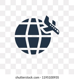 Worldwide vector icon isolated on transparent background, Worldwide transparency concept can be used web and mobile