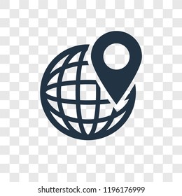 Worldwide vector icon isolated on transparent background, Worldwide transparency logo concept