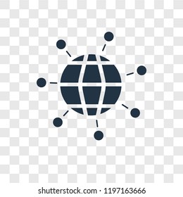 Worldwide vector icon isolated on transparent background, Worldwide transparency logo concept