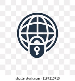 Worldwide vector icon isolated on transparent background, Worldwide transparency concept can be used web and mobile