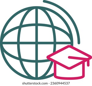 Worldwide Vector Icon Line Two Color
