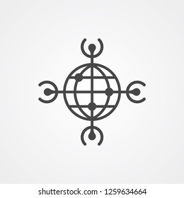 Worldwide vector icon sign symbol