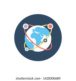 Worldwide Vector illustration Flat style icon. 