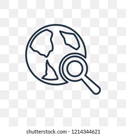 Worldwide vector outline icon isolated on transparent background, high quality linear Worldwide transparency concept can be used web and mobile