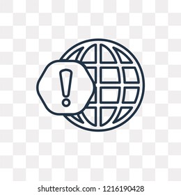 Worldwide vector outline icon isolated on transparent background, high quality linear Worldwide transparency concept can be used web and mobile