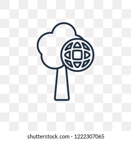 Worldwide vector outline icon isolated on transparent background, high quality linear Worldwide transparency concept can be used web and mobile