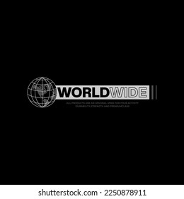 tipografía vectorial mundial para ropa de vestir de calle de camisetas. perfecto para el diseño moderno de camisetas.